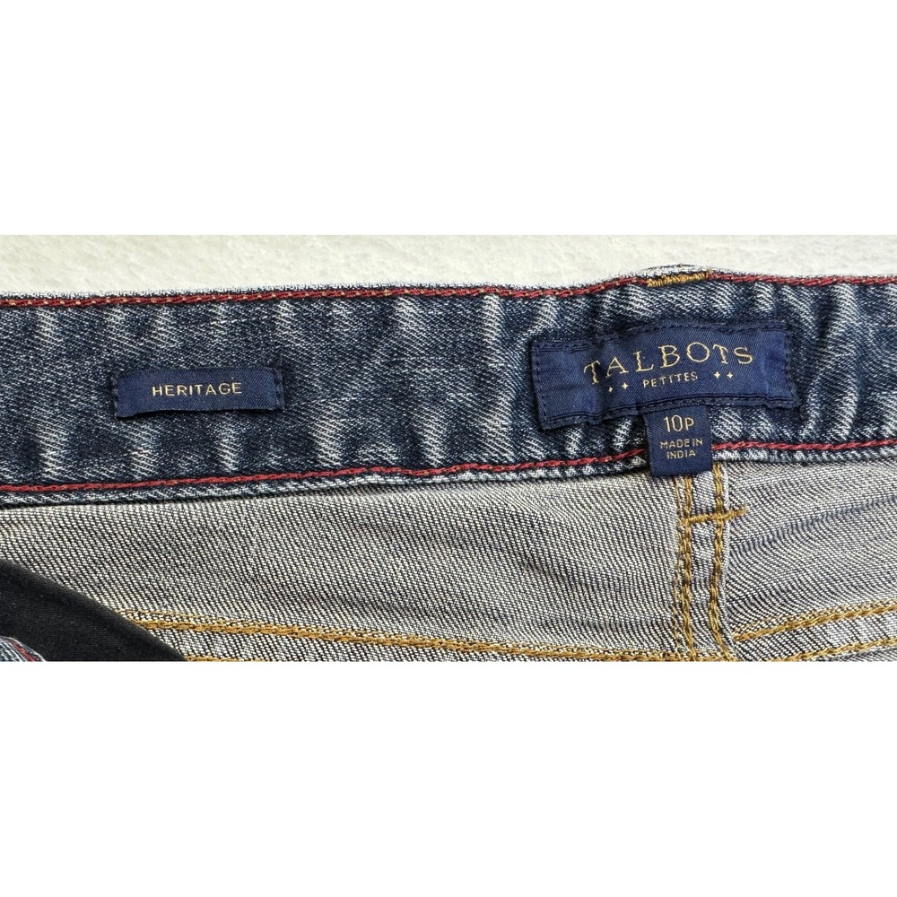 Talbots Heritage Jeans Women 10P Blue Straight Leg Petite Medium Wash Stretch - Picture 6 of 10